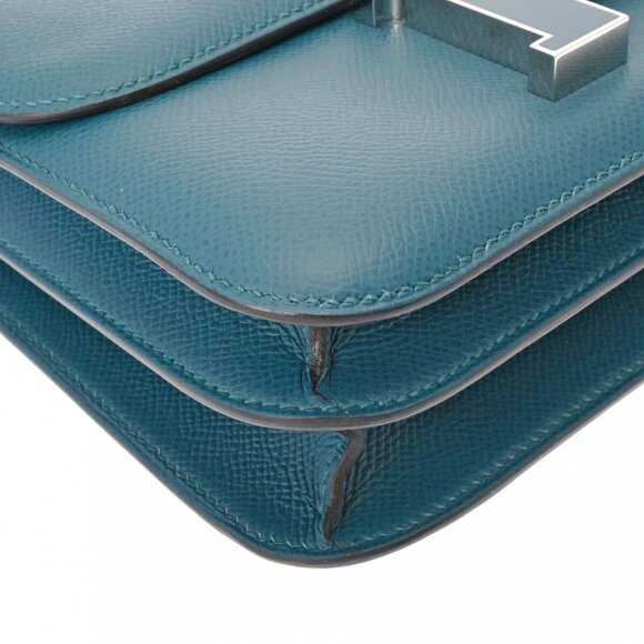 HERMES Vert bosphore shoulder bag - Picture 8 of 12